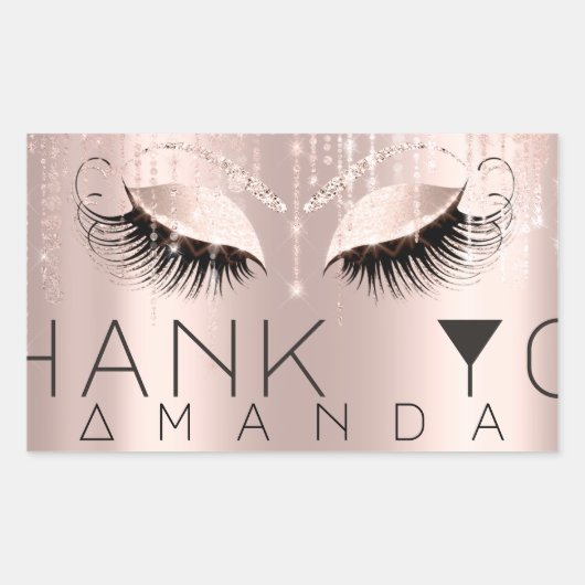 Dank je naam Minimal Roos Bridal Sweet 16th Rechthoekige Sticker (Voorkant)