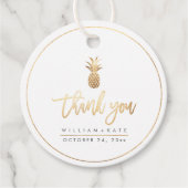 Dank je, namaak goudenen ananassen bedankjes labels (Voorkant)