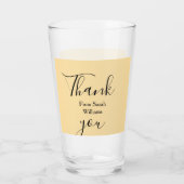 Dank je namens bruiloft geel Pastel boho Glas (Achterkant)