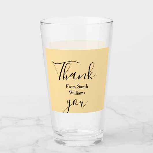 Dank je namens bruiloft geel Pastel boho Glas (Voorkant)