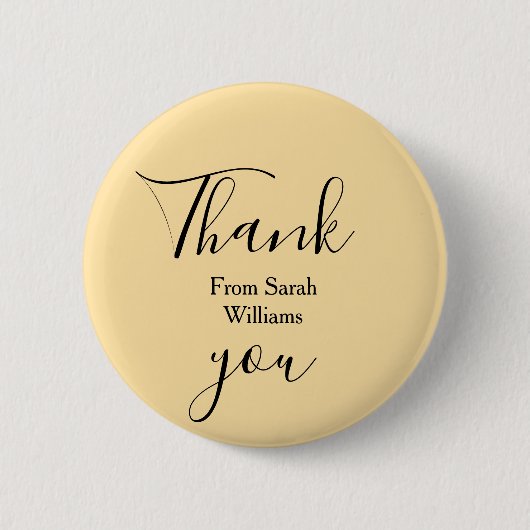 Dank je namens bruiloft geel Pastel boho Ronde Button 5,7 Cm (Voorkant)