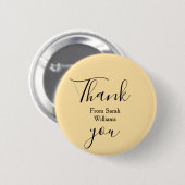 Dank je namens bruiloft geel Pastel boho Ronde Button 5,7 Cm (Voorkant /achterkant)