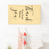 Dank je namens gele Pastel boho bruiloft Spandoek (Insitu)