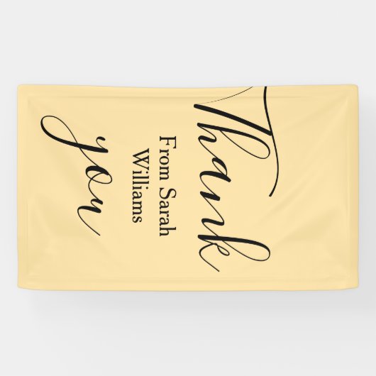 Dank je namens gele Pastel boho bruiloft Spandoek (Horizontaal)