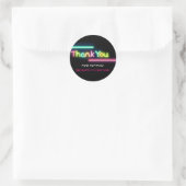 DANK JE Neon Glow Zwarte Verjaardagsfeest Sticker (Tas)