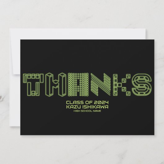 DANK JE | Neon groene diploma aankondigingskaarten Kaart (Voorkant)