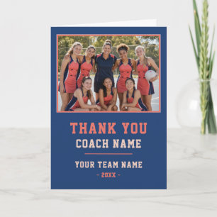 Dank je Netball Coach Kaart Teamnaam Foto