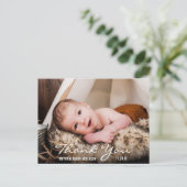 Dank je nieuwe baby foto aankondiging ansichtkaart briefkaart (Staand voorkant)