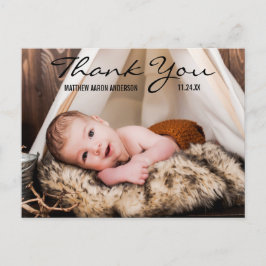 Dank je nieuwe baby foto aankondiging ansichtkaart briefkaart