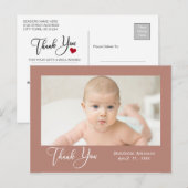 Dank je | Nieuwe babyfoto Briefkaart (Voorkant / Achterkant)