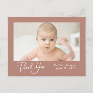 Dank je   Nieuwe babyfoto Briefkaart
