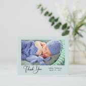 Dank je | Nieuwe babyfoto Briefkaart (Staand voorkant)