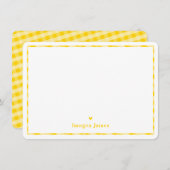 DANK JE NOTA VAN moderne schattige cheque hartgeel Bedankkaart (Voorkant / Achterkant)