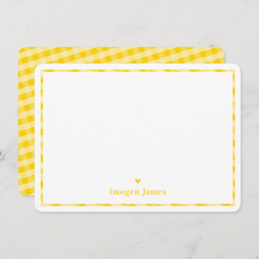 DANK JE NOTA VAN moderne schattige cheque hartgeel Bedankkaart (Voorkant / Achterkant)