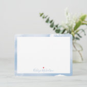 DANK JE NOTA VAN  waterverf bleek blauw Bedankkaart (Staand voorkant)