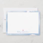 DANK JE NOTA VAN  waterverf bleek blauw Bedankkaart (Voorkant)