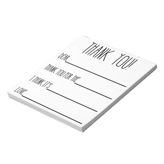 Dank je Notitieblok voor kinderen (Linkerzijde)