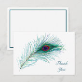 Dank je, notities, Peacock Feathers Bedankkaart (Voorkant / Achterkant)