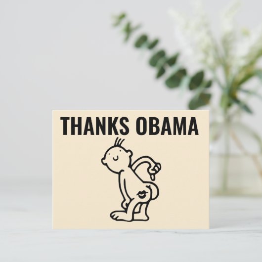 DANK JE OBAMA Grappige Ansichtkaarten Briefkaart (Staand voorkant)