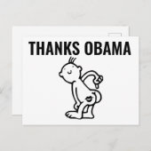 DANK JE OBAMA Grappige Ansichtkaarten Briefkaart (Voorkant / Achterkant)