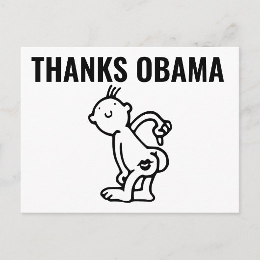 DANK JE OBAMA Grappige Ansichtkaarten Briefkaart (Voorkant)