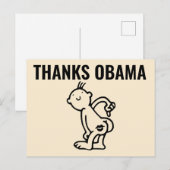 DANK JE OBAMA Grappige Postkaarten (Voorkant / Achterkant)