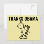 DANK JE OBAMA Grappige Postkaarten (Voorkant / Achterkant)