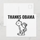 DANK JE OBAMA Grappige Postkaarten (Voorkant / Achterkant)