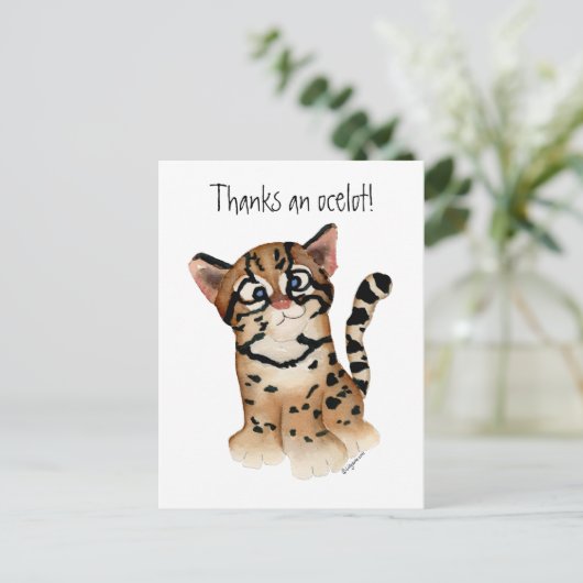 Dank je Ocelot Ansichtkaart Briefkaart (Staand voorkant)