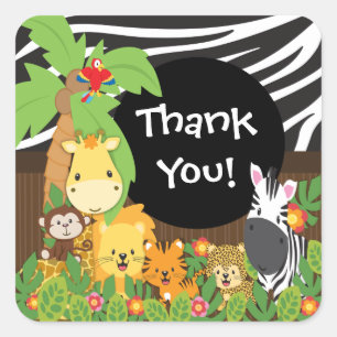 Dank je Oerwoud Safari Baby Animals Sticker