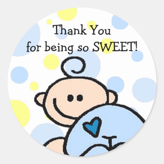 Dank je, OH JONGEN Ronde Sticker (Voorkant)