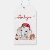 Dank je Olifant Kerstman Kerst Baby Borrel Cadeaulabel (Achterkant)