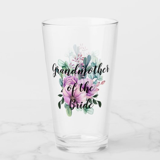 Dank je, oma van de bruid of bruidegom paars glas (Voorkant)