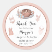 Dank Je Ondergoed & Lattes Bruidsbruiloft Ronde Sticker (Voorkant)
