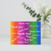 Dank je! op regenbooggradiënt briefkaart (Staand voorkant)