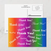 Dank je! op regenbooggradiënt briefkaart (Voorkant / Achterkant)