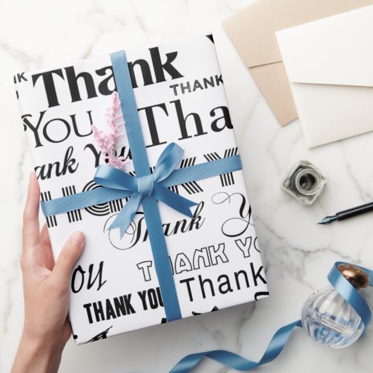 Dank je (op wit) cadeaupapier (Geschenken)