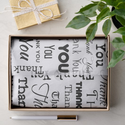 Dank je (op wit) tissuepapier (Geschenk)