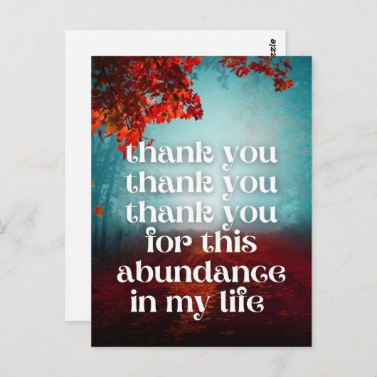 Dank Je Overvloed Geld Wet van Aantrekking Briefkaart (Voorkant / Achterkant)