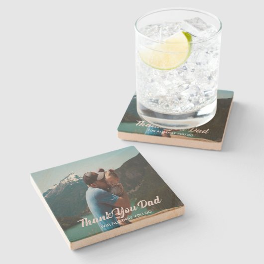 Dank je pa Sandstone Onderzetter (Zijkant)