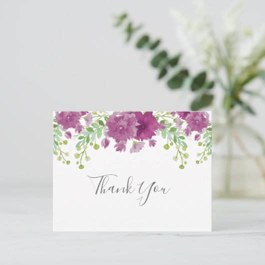 Dank je paars briefkaart (Staand voorkant)