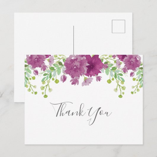 Dank je paars briefkaart (Voorkant / Achterkant)