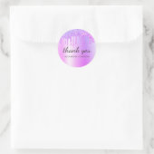 Dank Je Paarse Drip Glitter Ronde Sticker (Tas)