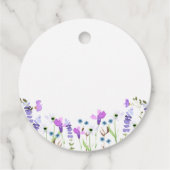 Dank je Paarse Wilde Bloem Bruidsfeestje Bedankjes Labels (Achterkant)