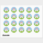 Dank je Paashaas Konijn Ronde Sticker (Vel)