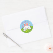 Dank je Paashaas Konijn Ronde Sticker (Envelop)