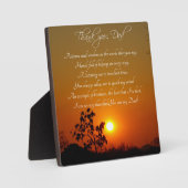 "Dank je, pap" gedicht Gift Plaque Fotoplaat (Voorkant)