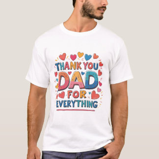 Dank Je Papa Voor Alles Schattige Vaderdag T-shirt