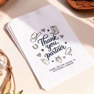Dank je Partner Cowboy Baby Shower Favor Tas Bedankzakje