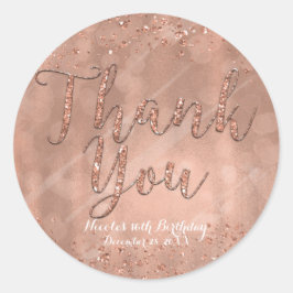 DANK JE Party Roze Rosé Goud Glamour Favor Ronde Sticker